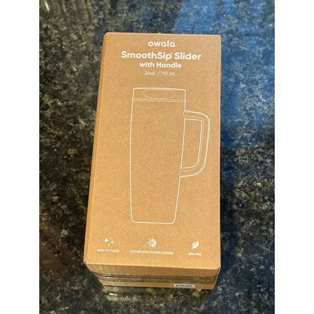 Owala 24oz SmoothSip Slider Tumbler with Handle - burgundy bay - new in box